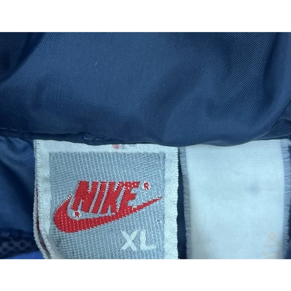 Vintage Nike Jacket Size XL Blue Hooded Swoosh Running Coat 90s Y2K Windbreaker